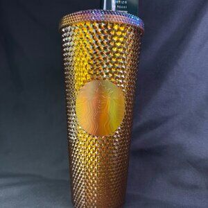 Starbucks Venti Cold Cup -  50th Anniversary Gold Studded